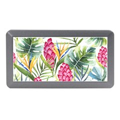 Tropical leaves and flowers Memory Card Reader (Mini)