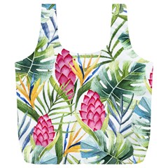 Tropical leaves and flowers Full Print Recycle Bag (XL)