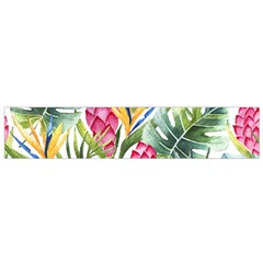 Tropical leaves and flowers Small Flano Scarf