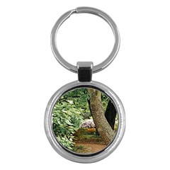 Garden Of The Phoenix Key Chains (round)  by Riverwoman