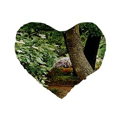 Garden Of The Phoenix Standard 16  Premium Flano Heart Shape Cushions by Riverwoman