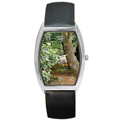 Garden Of The Phoenix Barrel Style Metal Watch by Riverwoman