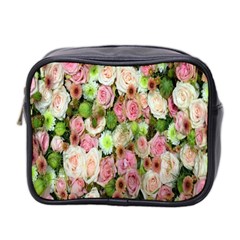 Pastel Pink Roses Mini Toiletries Bag (two Sides) by retrotoomoderndesigns