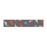 Dinosaurs - Grey. Flano Scarf (Mini) Front