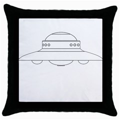 Alien Space Ufo Extraterrestrial Throw Pillow Case (black) by Wegoenart