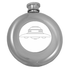 Alien Space Ufo Extraterrestrial Round Hip Flask (5 Oz) by Wegoenart