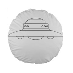 Alien Space Ufo Extraterrestrial Standard 15  Premium Flano Round Cushions by Wegoenart