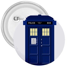 Tardis Doctor Who Time Travel 3  Buttons by Wegoenart