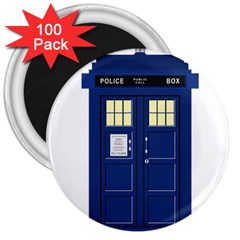 Tardis Doctor Who Time Travel 3  Magnets (100 Pack) by Wegoenart