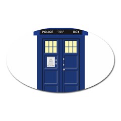 Tardis Doctor Who Time Travel Oval Magnet by Wegoenart