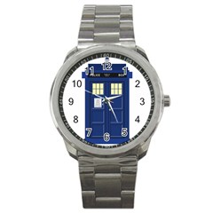 Tardis Doctor Who Time Travel Sport Metal Watch by Wegoenart