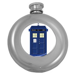 Tardis Doctor Who Time Travel Round Hip Flask (5 Oz) by Wegoenart