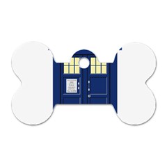 Tardis Doctor Who Time Travel Dog Tag Bone (one Side) by Wegoenart