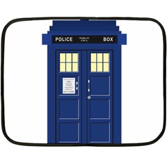 Tardis Doctor Who Time Travel Double Sided Fleece Blanket (mini)  by Wegoenart