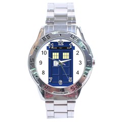 Tardis Doctor Who Time Travel Stainless Steel Analogue Watch by Wegoenart