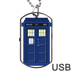 Tardis Doctor Who Time Travel Dog Tag Usb Flash (one Side) by Wegoenart