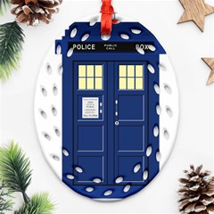 Tardis Doctor Who Time Travel Ornament (oval Filigree) by Wegoenart