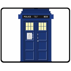 Tardis Doctor Who Time Travel Double Sided Fleece Blanket (medium)  by Wegoenart