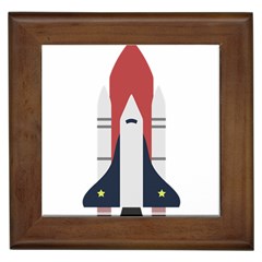 Planet Planets Rocket Shuttle Framed Tiles by Wegoenart