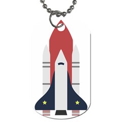 Planet Planets Rocket Shuttle Dog Tag (one Side) by Wegoenart