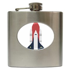 Planet Planets Rocket Shuttle Hip Flask (6 Oz) by Wegoenart