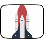 Planet Planets Rocket Shuttle Fleece Blanket (Mini) 35 x27  Blanket