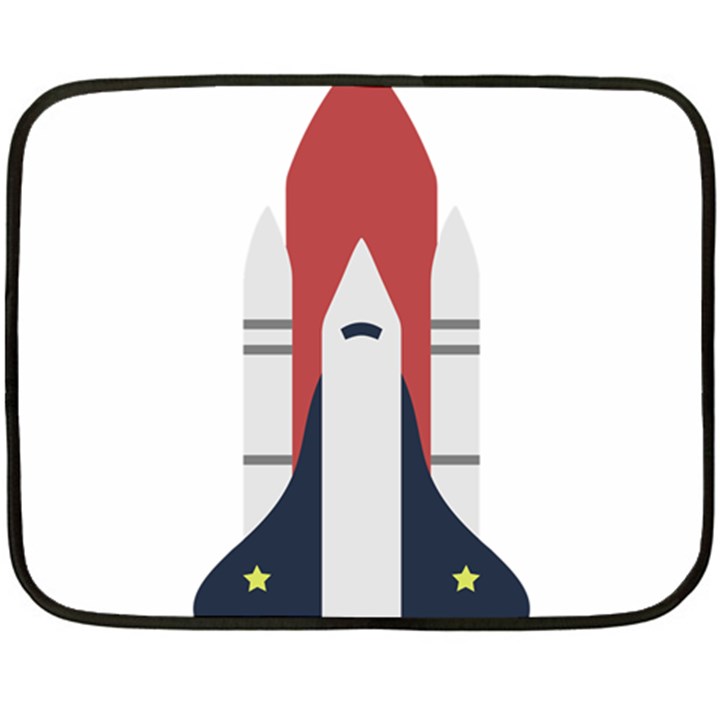 Planet Planets Rocket Shuttle Fleece Blanket (Mini)