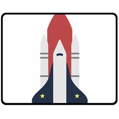 Planet Planets Rocket Shuttle Fleece Blanket (medium)  by Wegoenart