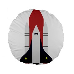 Planet Planets Rocket Shuttle Standard 15  Premium Round Cushions by Wegoenart