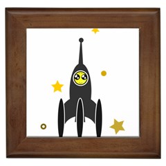 Spacecraft Star Emoticon Travel Framed Tiles by Wegoenart