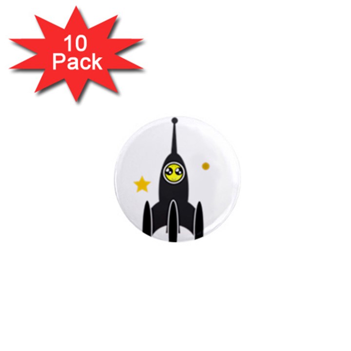 Spacecraft Star Emoticon Travel 1  Mini Magnet (10 pack) 