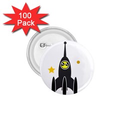 Spacecraft Star Emoticon Travel 1 75  Buttons (100 Pack)  by Wegoenart