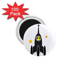 Spacecraft Star Emoticon Travel 1 75  Magnets (100 Pack)  by Wegoenart