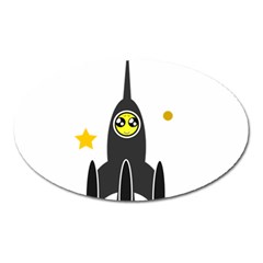 Spacecraft Star Emoticon Travel Oval Magnet by Wegoenart