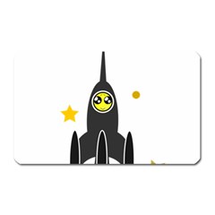 Spacecraft Star Emoticon Travel Magnet (rectangular) by Wegoenart