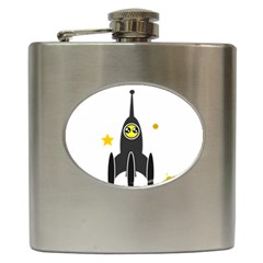 Spacecraft Star Emoticon Travel Hip Flask (6 Oz)