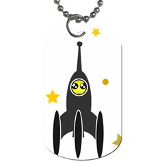 Spacecraft Star Emoticon Travel Dog Tag (two Sides) by Wegoenart