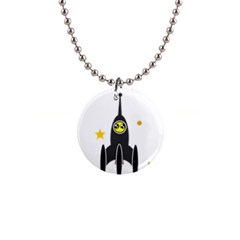 Spacecraft Star Emoticon Travel 1  Button Necklace by Wegoenart