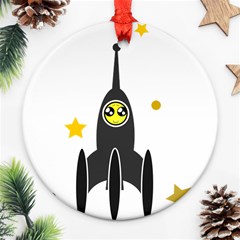 Spacecraft Star Emoticon Travel Round Ornament (two Sides) by Wegoenart