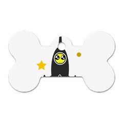 Spacecraft Star Emoticon Travel Dog Tag Bone (one Side) by Wegoenart