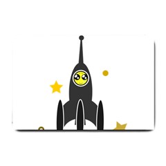 Spacecraft Star Emoticon Travel Small Doormat  by Wegoenart