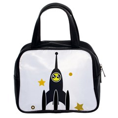 Spacecraft Star Emoticon Travel Classic Handbag (two Sides) by Wegoenart