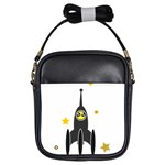 Spacecraft Star Emoticon Travel Girls Sling Bag Front