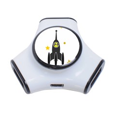 Spacecraft Star Emoticon Travel 3-port Usb Hub by Wegoenart