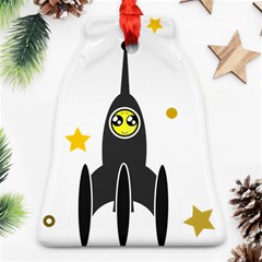 Spacecraft Star Emoticon Travel Ornament (bell) by Wegoenart