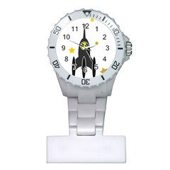 Spacecraft Star Emoticon Travel Plastic Nurses Watch by Wegoenart