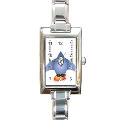 Spaceship Rocket Space Game Cosmos Rectangle Italian Charm Watch by Wegoenart