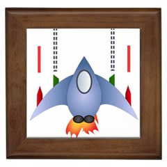 Spaceship Rocket Space Game Cosmos Framed Tiles by Wegoenart