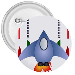 Spaceship Rocket Space Game Cosmos 3  Buttons by Wegoenart