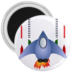 Spaceship Rocket Space Game Cosmos 3  Magnets by Wegoenart